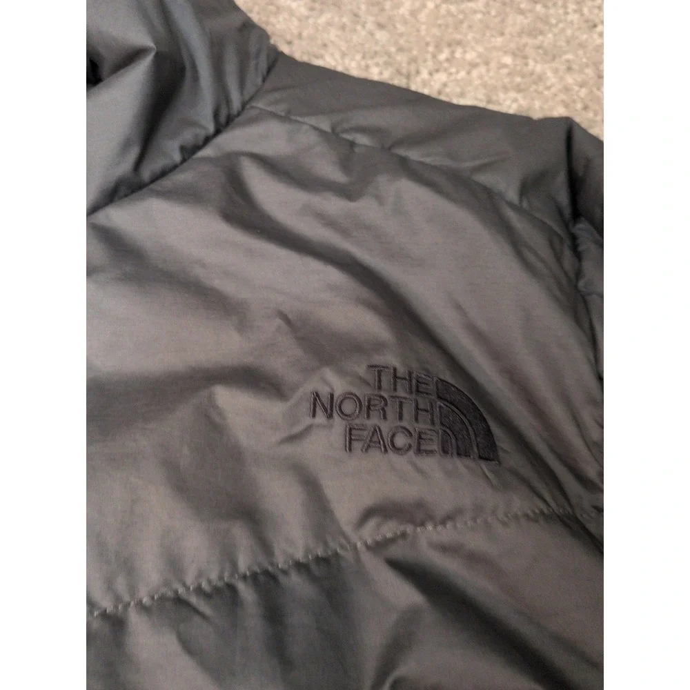 The North Face Mens Tamburello Puffer Jacket Grey Quilted Full Zip Medium